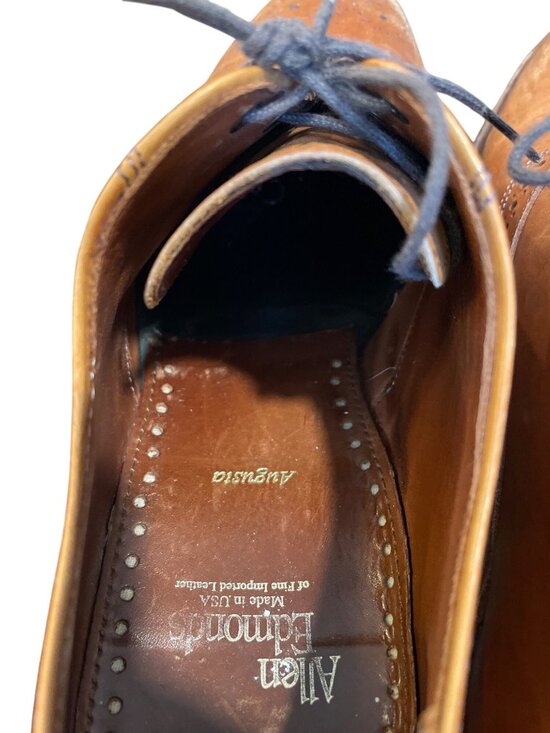Allen Edmonds Augusta mens USA VTg  brown leather oxford dress shoes sz 8.5E SKU main image 8